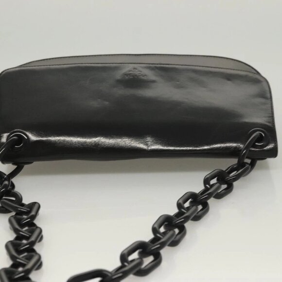 PRADA Chain Shoulder Bag Leather Black Auth 132369 - Picture 7 of 16